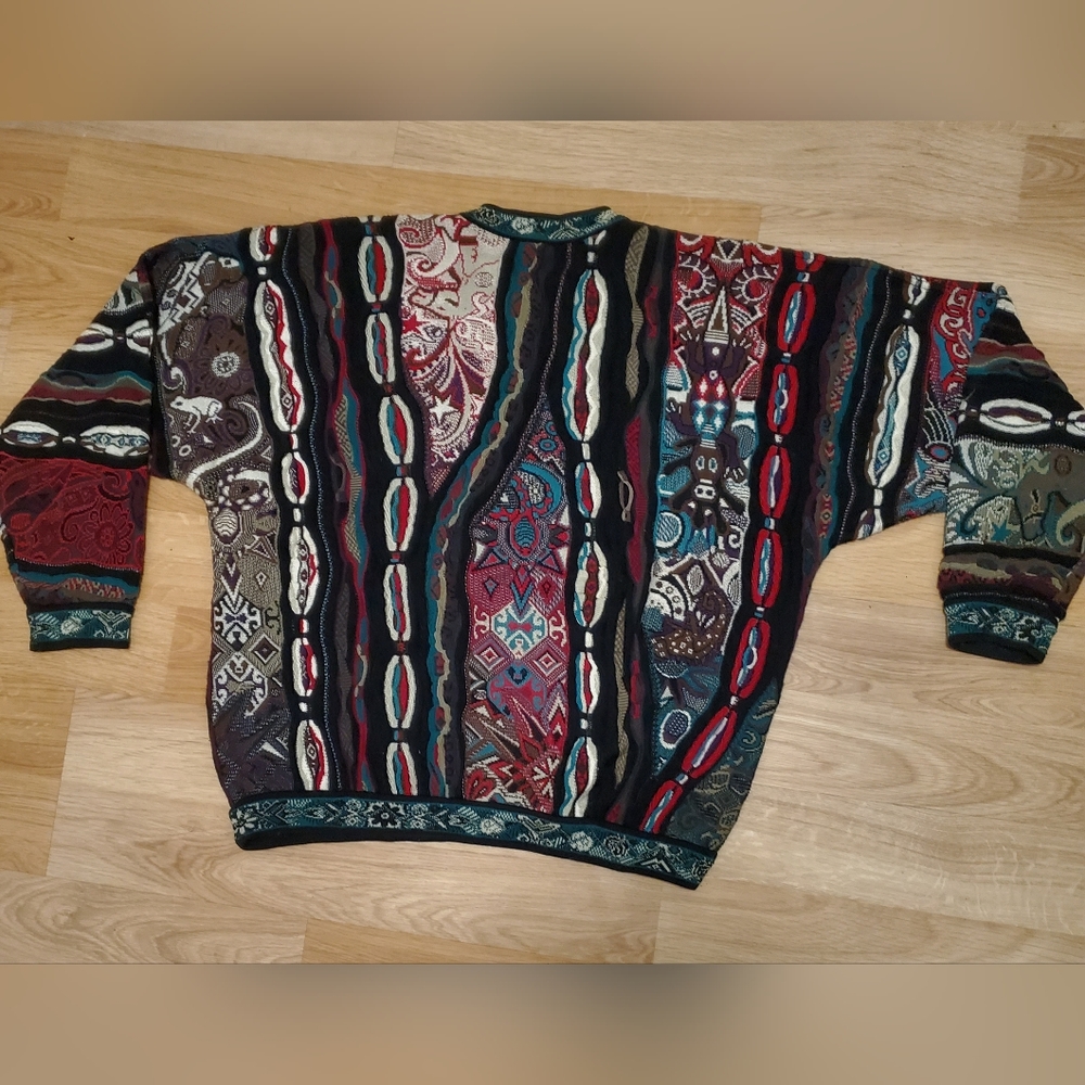 Vintage 90s Animal Stitch Print Sweater